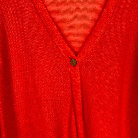 J. Jill Linen Blend Coral Single Button Knit Cardigan Sweater - Picture 7 of 11